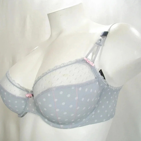 32DDD Felina 110789 Marielle Full Busted UW Bra Gray Dot NWT - Picture 8 of 13